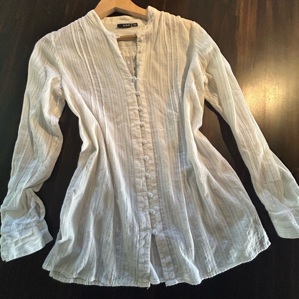 a.n.a White Button-Down Shirt